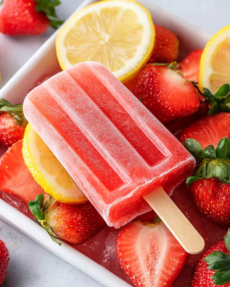 Strawberry Lemonade Popsicles