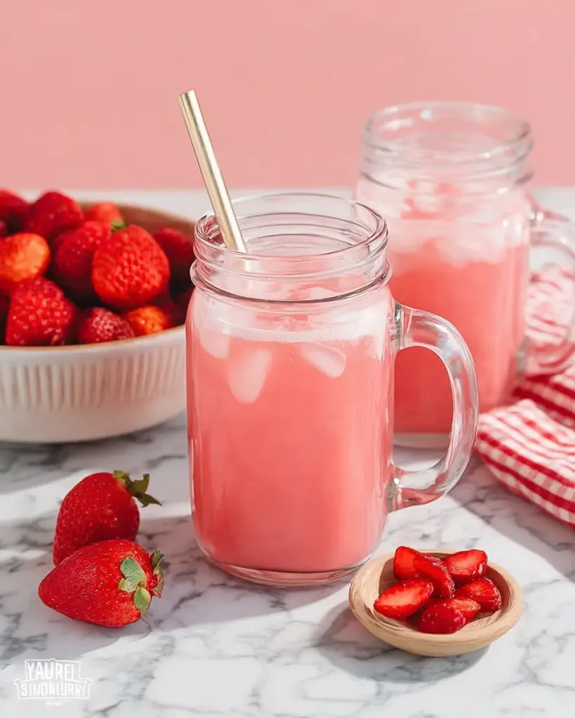 Healthy Pink Drink Strawberry Refresher