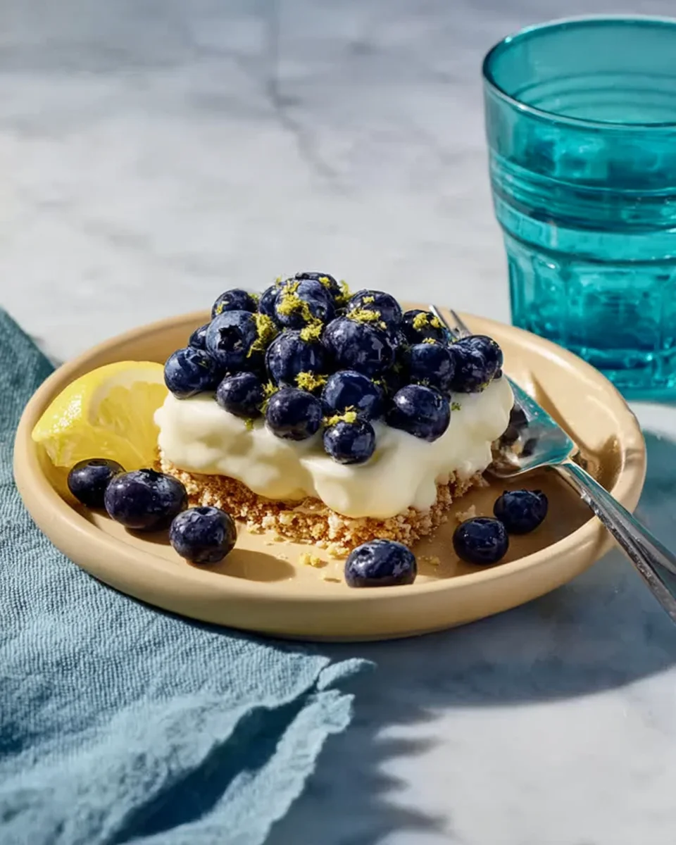No Bake Lemon Blueberry Dessert