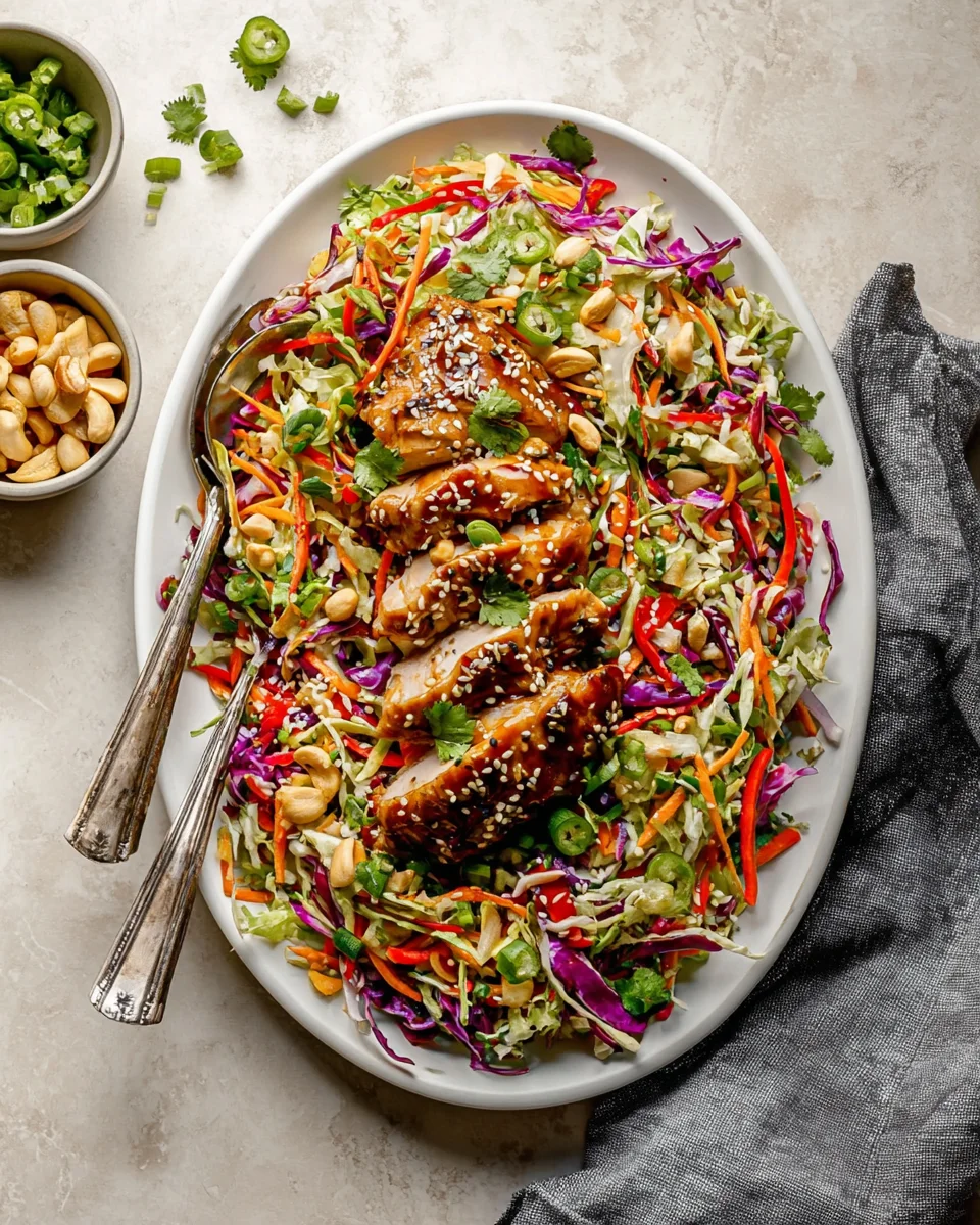Sesame Chicken Cabbage Crunch Salad