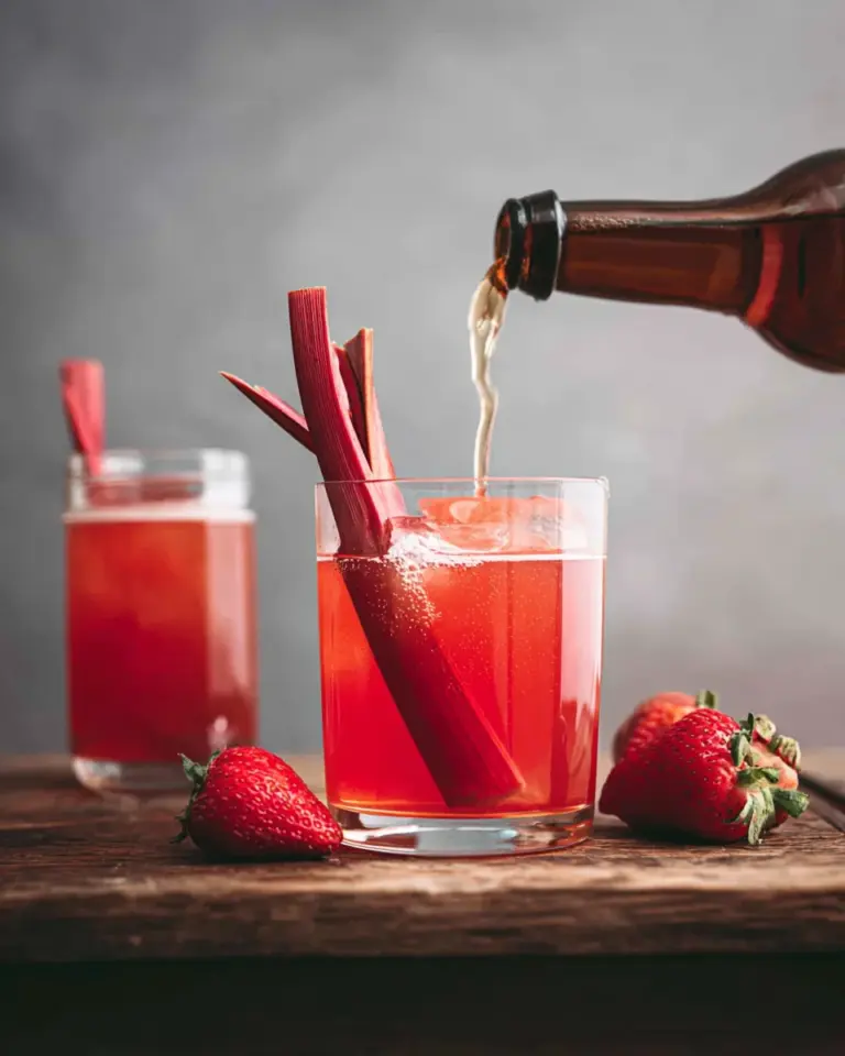Strawberry Rhubarb Fermented Soda