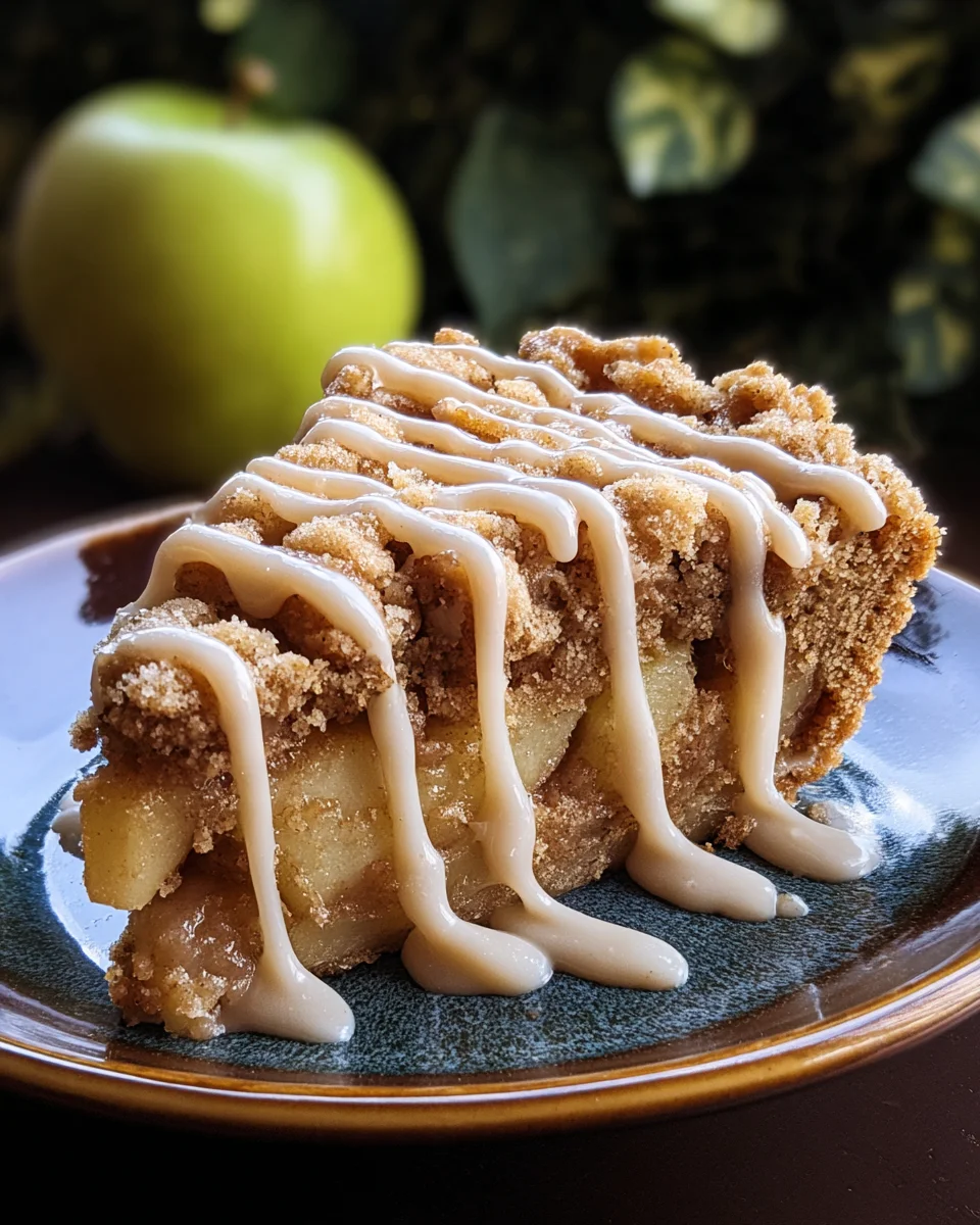 Apple Crumb Cake with Cinnamon Apple Drizzle