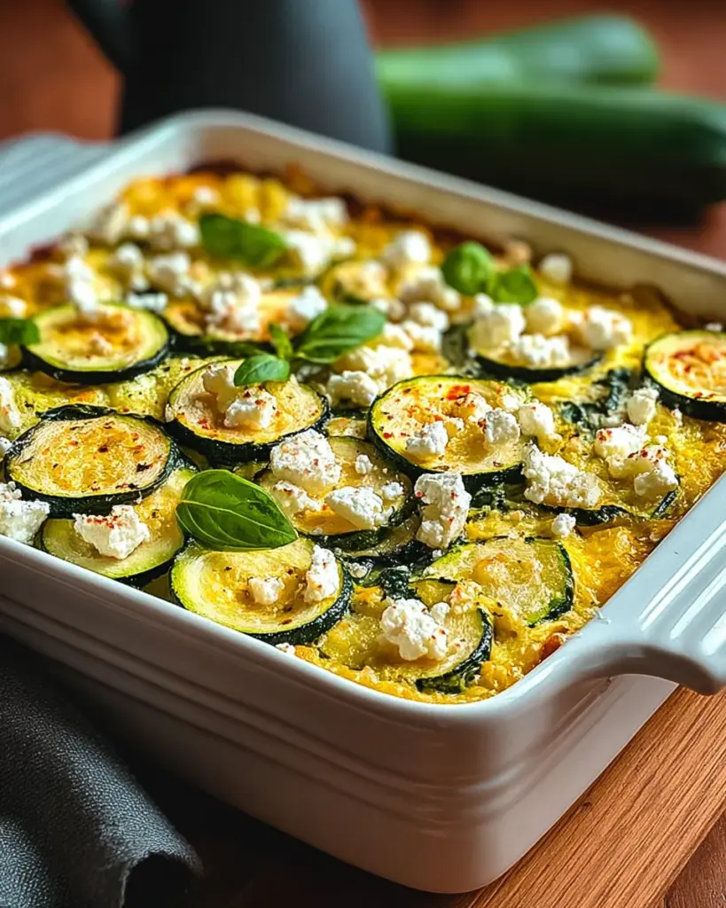 Baked Zucchini Spinach and Feta Casserole