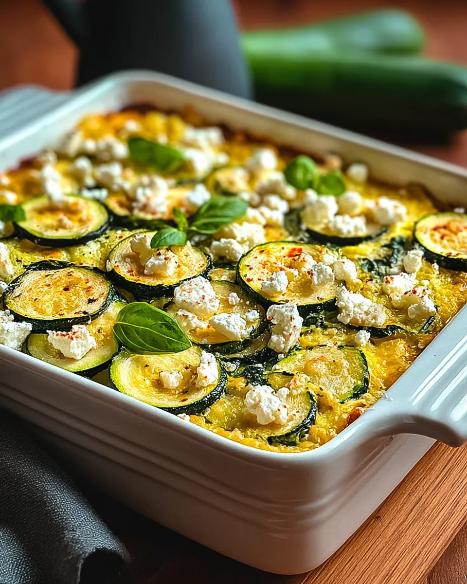 Baked Zucchini Spinach and Feta Casserole