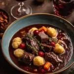 French-Style Beef Stew with Red Wine and Vegetables