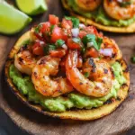 Grilled Shrimp Tostadas with Guacamole & Pico de Gallo