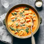 Roasted Red Pepper Ravioli Soup