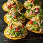 Tostadas with Chicken Guacamole and Beans