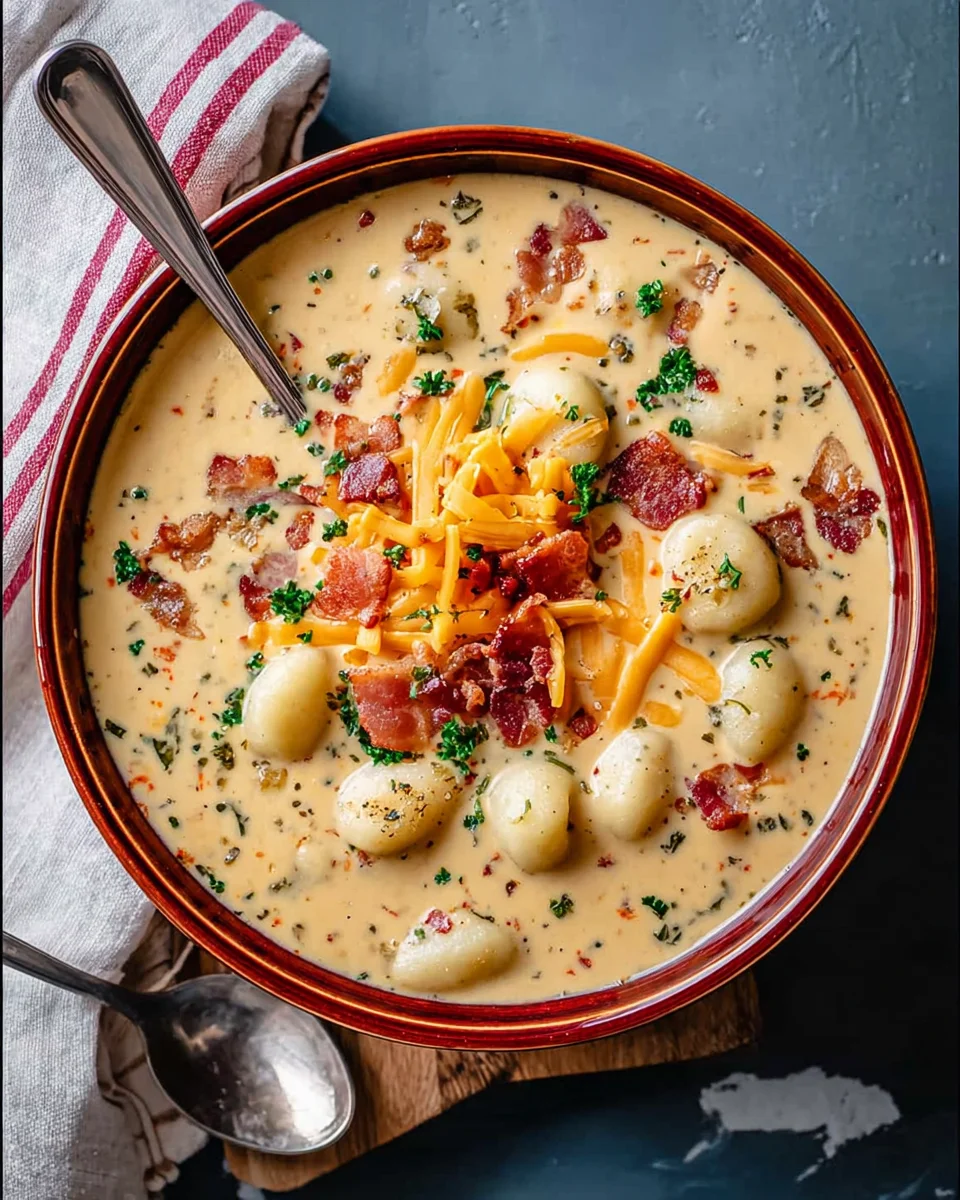 Bacon Cheddar Gnocchi Soup