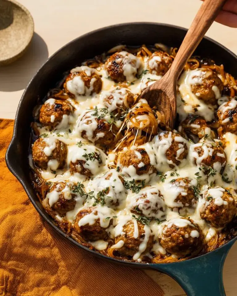 Cheesy French Onion Meatballs