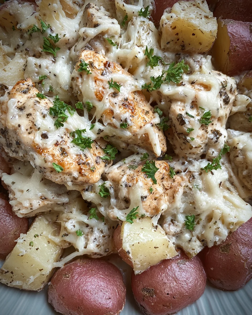 Crockpot Garlic Parmesan Chicken And Potatoes