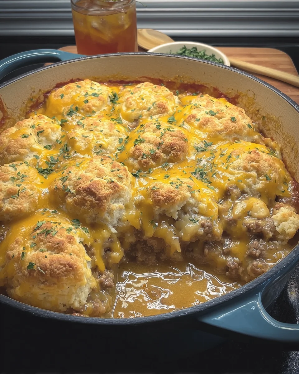 Cheddar Bay Hamburger Casserole
