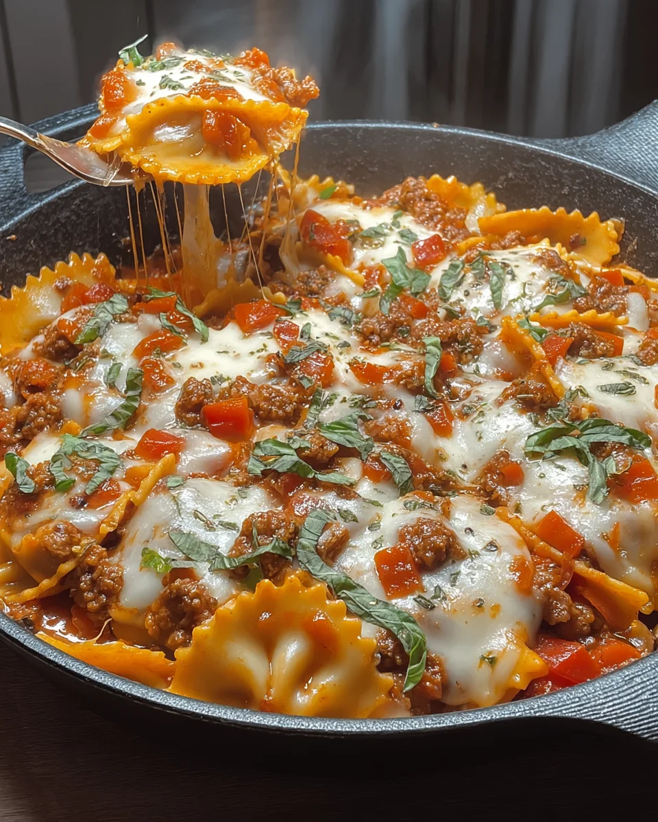 Pizza Lasagna Skillet Bake