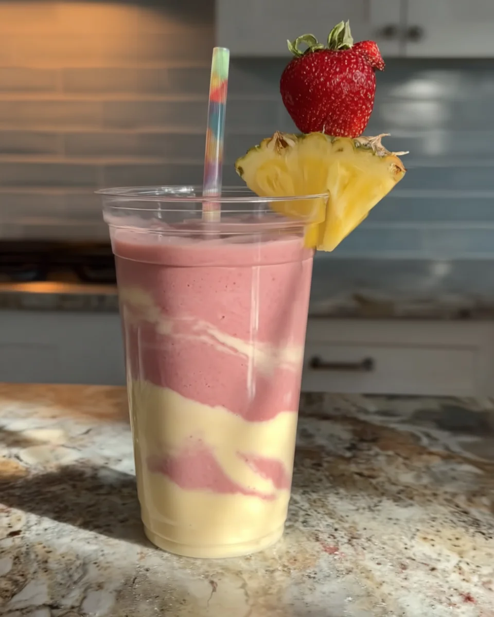 Strawberry pina colada smoothie