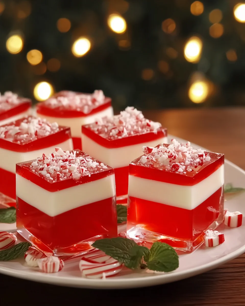 Candy Cane Jell-O Shots