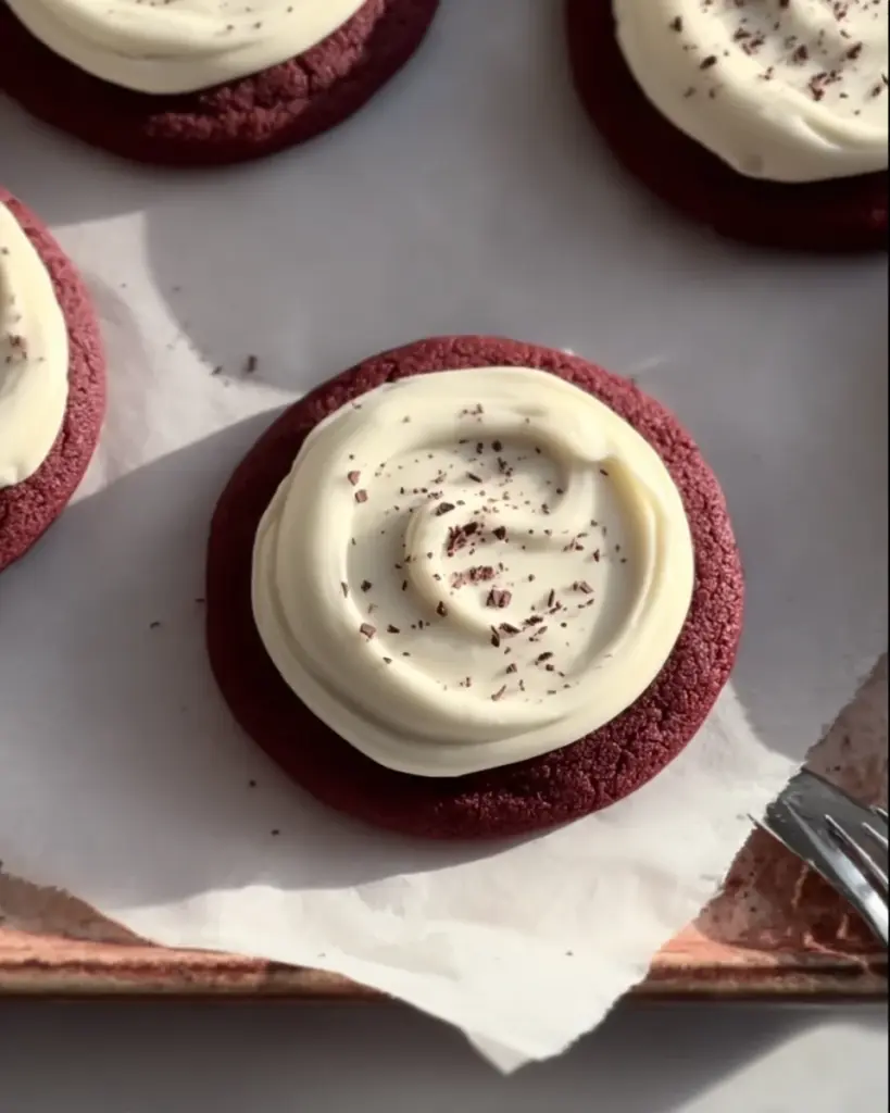 Crumbl Copy Cat Red Velvet Cupcake Cookies