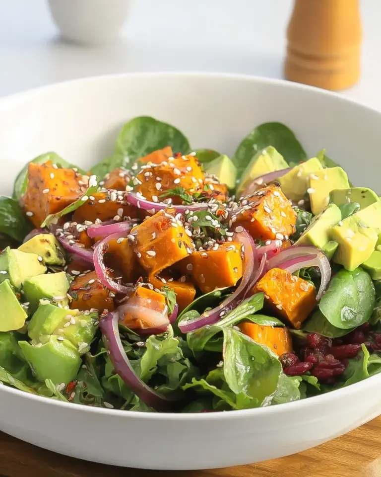 Roasted Sweet Potato and Avocado Salad