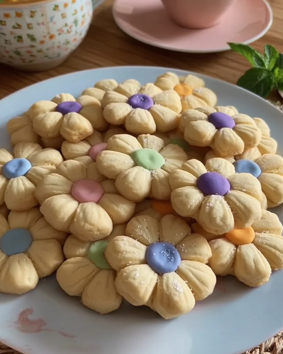 Spring Flower Shortbread Cookies