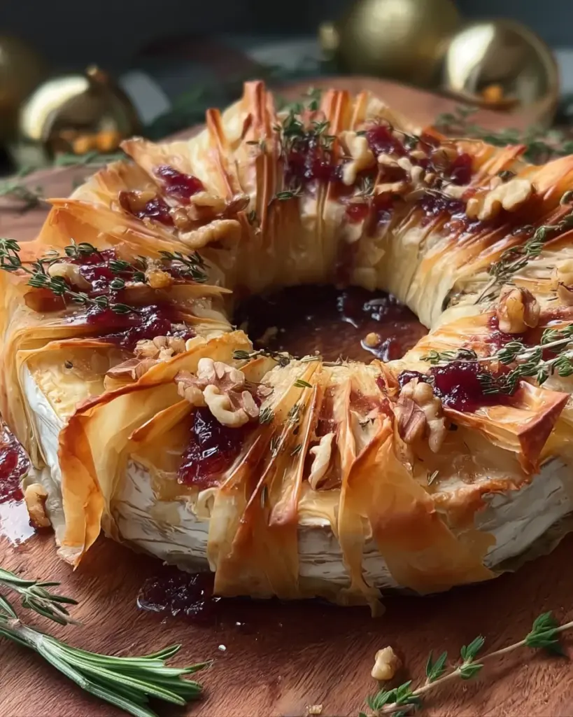 Baked Brie Phyllo Wreath