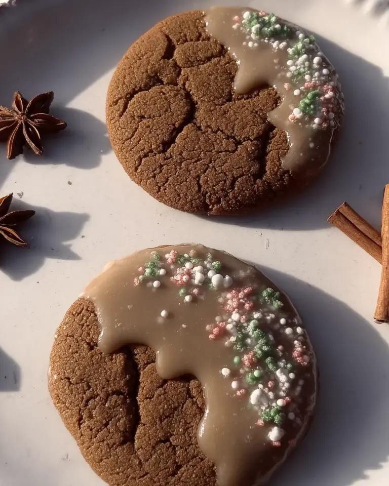 Brown Butter Maple Glaze Gingerbread Cookies