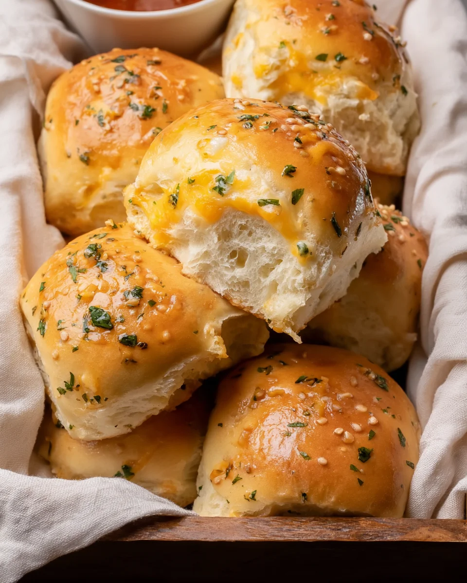 Cheesy Garlic Dinner Rolls