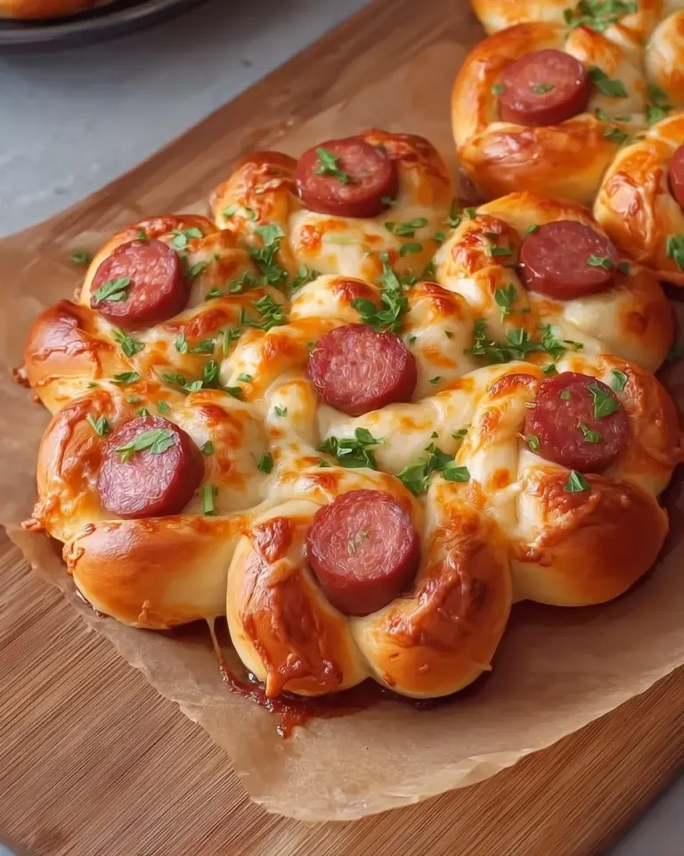 Flower Buns with Cheese and Sausage