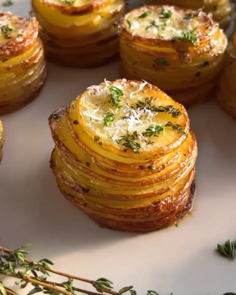 Potato Stacks with Garlic Herb Butter