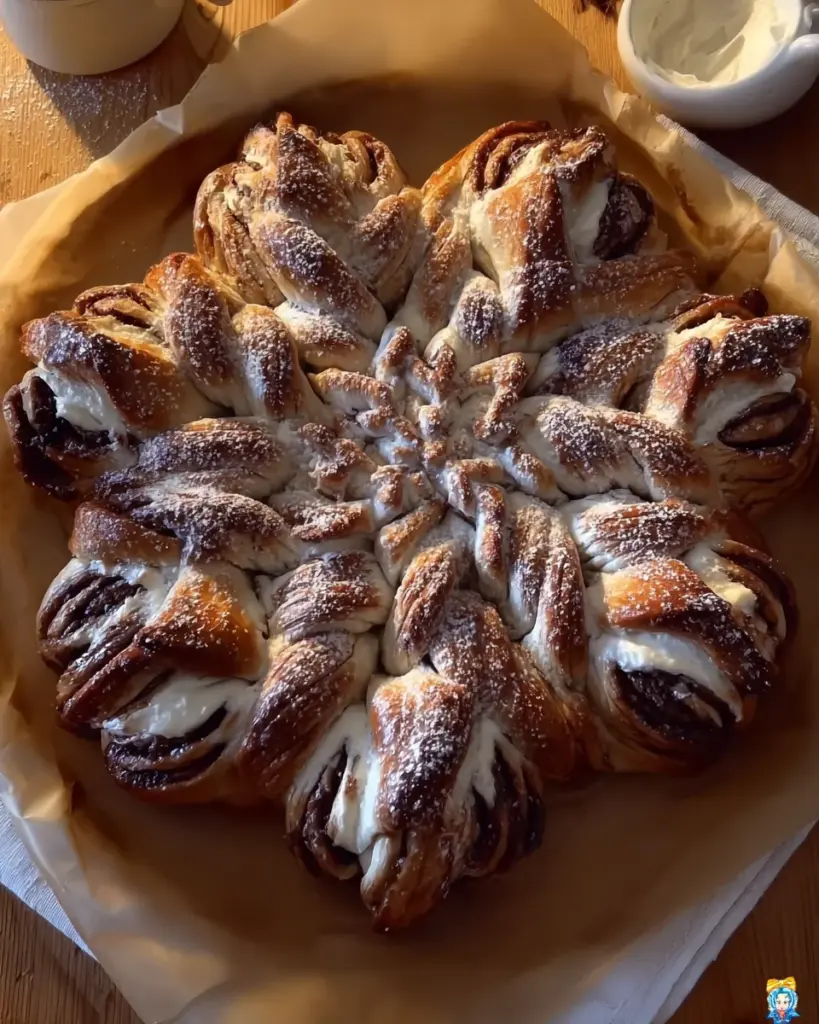 cinnamon roll pull apart snowflake