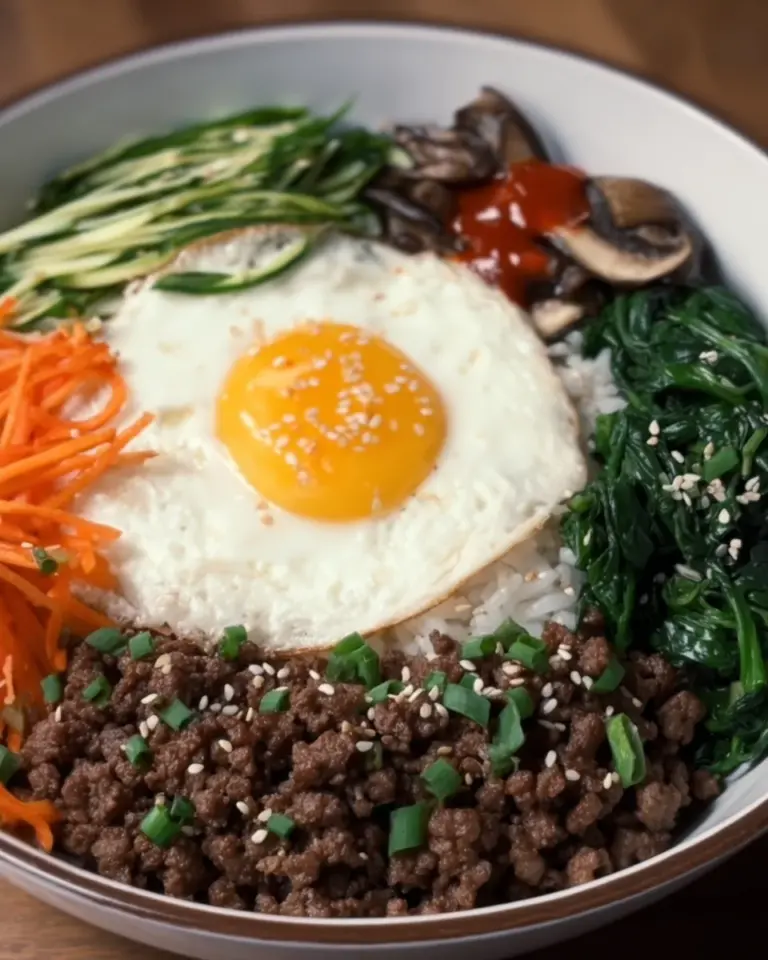 Bibimbap with Ground Beef