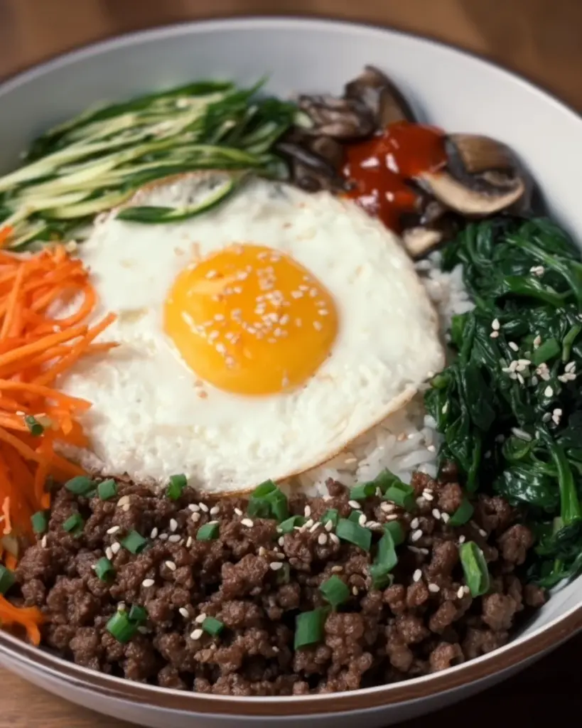 Bibimbap with Ground Beef