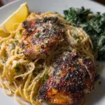 Cacio e Pepe–Inspired Pasta with Lemon Paprika Chicken