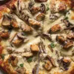 Chicken & mushroom Alfredo pizza
