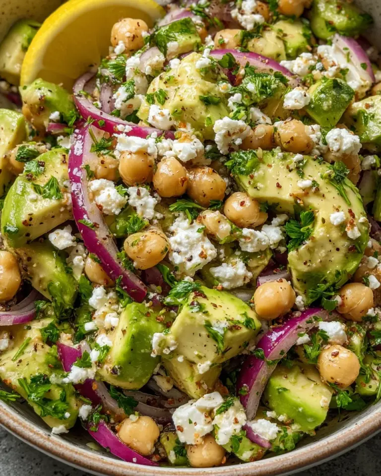 Chickpea Feta Avocado Salad