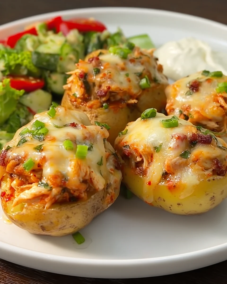 Crack Chicken Stuffed Baked Potatoes