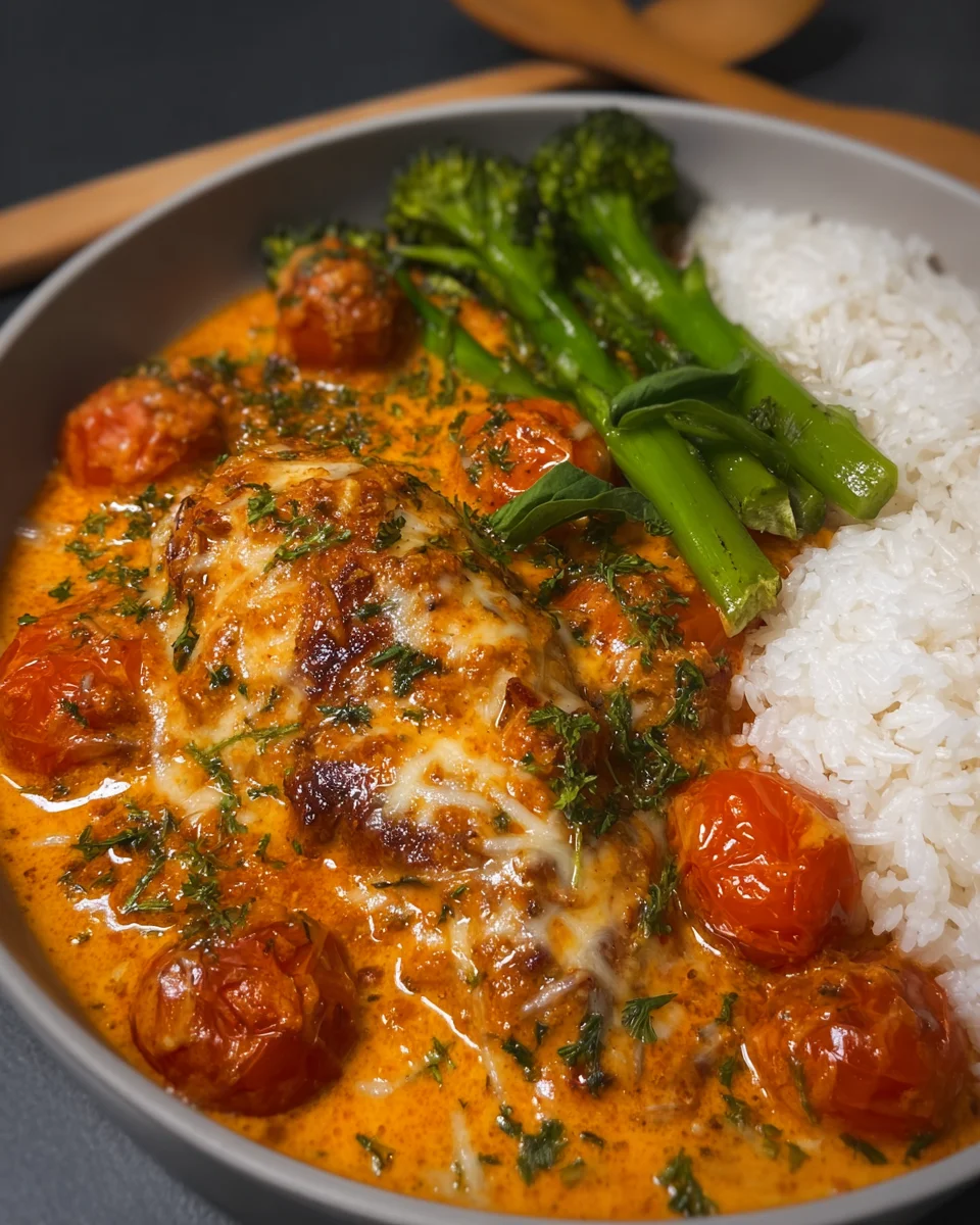 Creamy Red Pesto Oven Baked Chicken