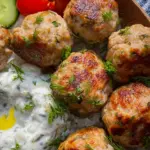 GREEK TURKEY MEATBALLS with HOMEMADE TZATZIKI