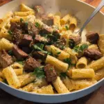 Garlic Butter Steak Rigatoni