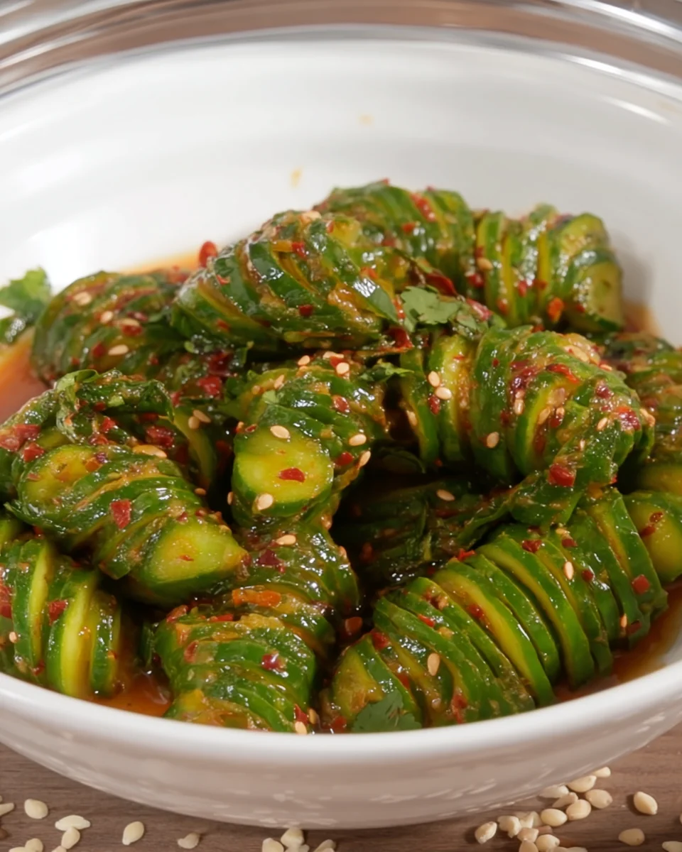 Spicy Spiral Cucumber Salad