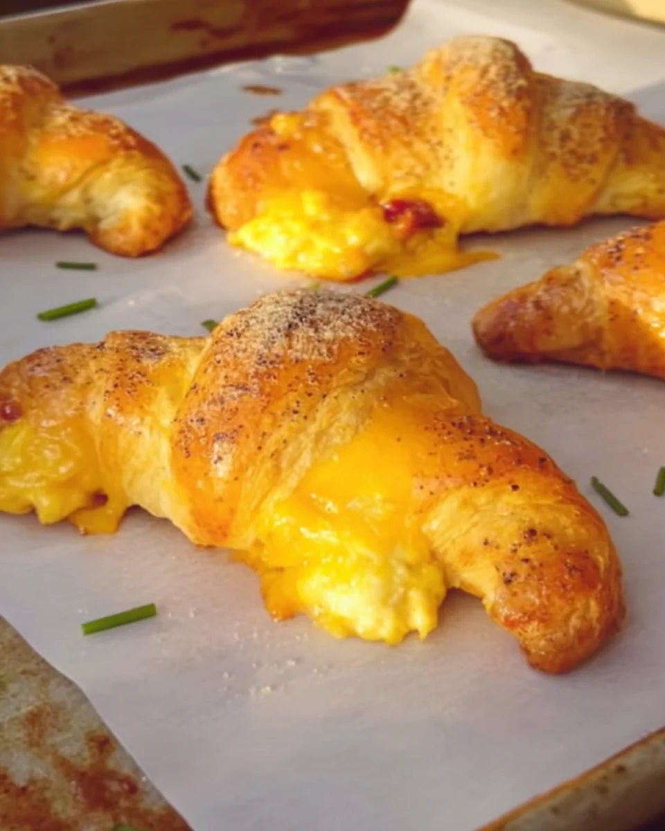 Bacon Egg & Cheese Garlic Parm Croissants