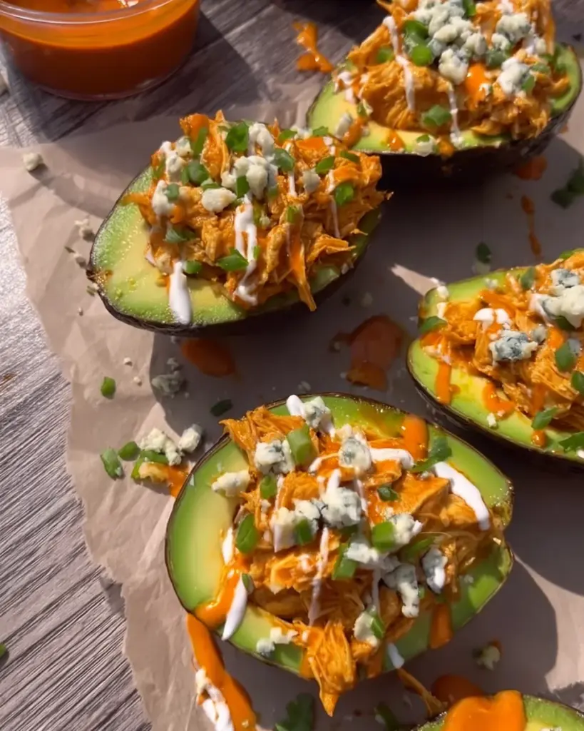Buffalo Chicken Stuffed Avocados