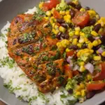 Cilantro honey lime chicken & roasted corn and tomato salad