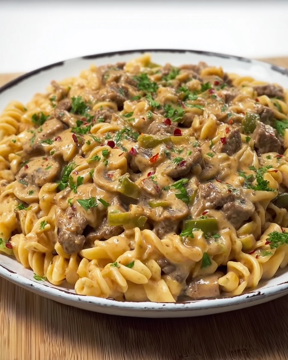 Creamy Philly Cheesesteak Pasta