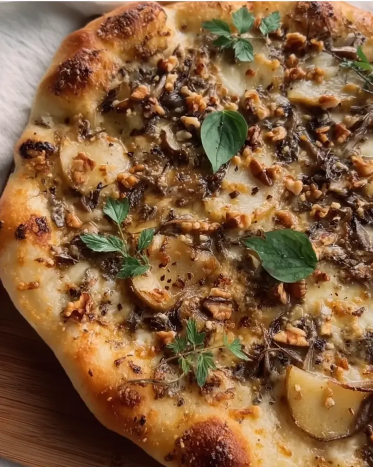 Fungi Truffle Pizza with Garlic Confit & Walnuts