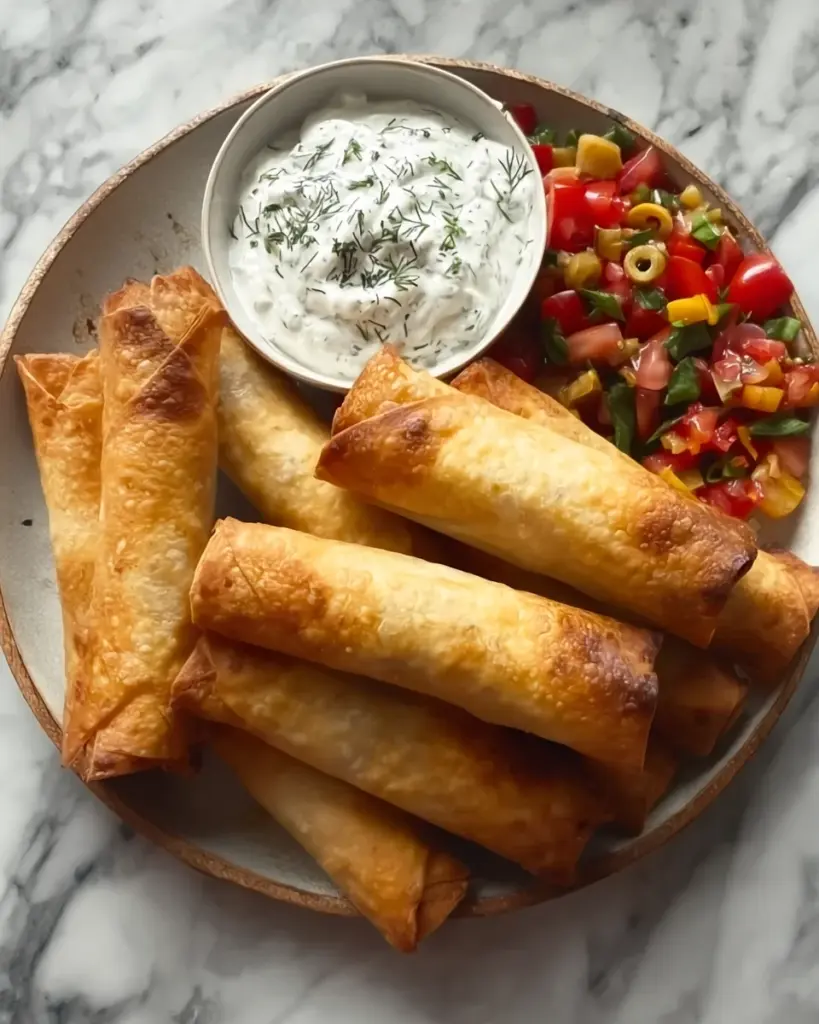 Greek chicken taquitos