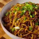 Ground Beef Mongolian Noodles