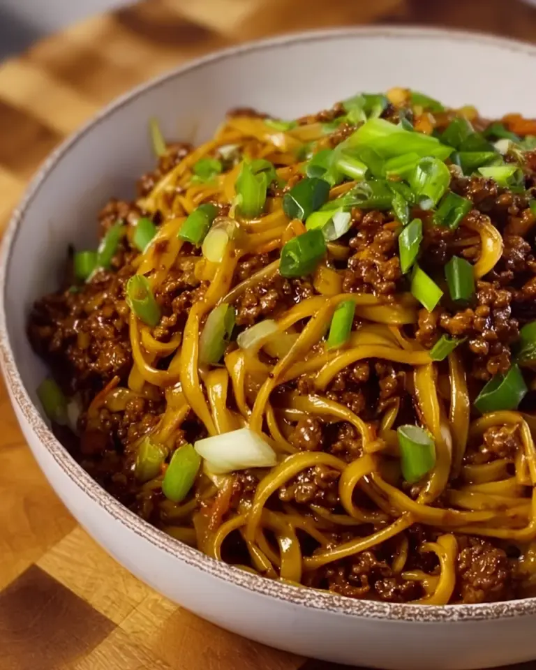 Ground Beef Mongolian Noodles