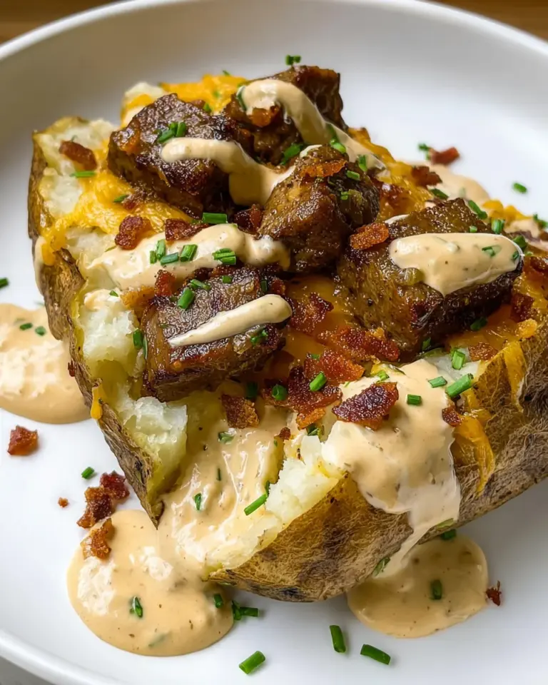 Loaded Baked Potato with Steak Bites