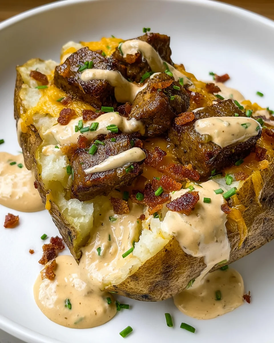Loaded Baked Potato with Steak Bites