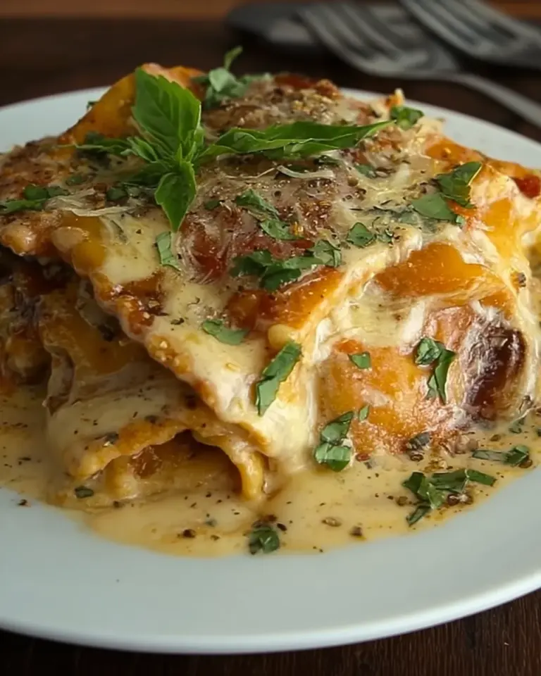 One Pan Creamy Baked Ravioli
