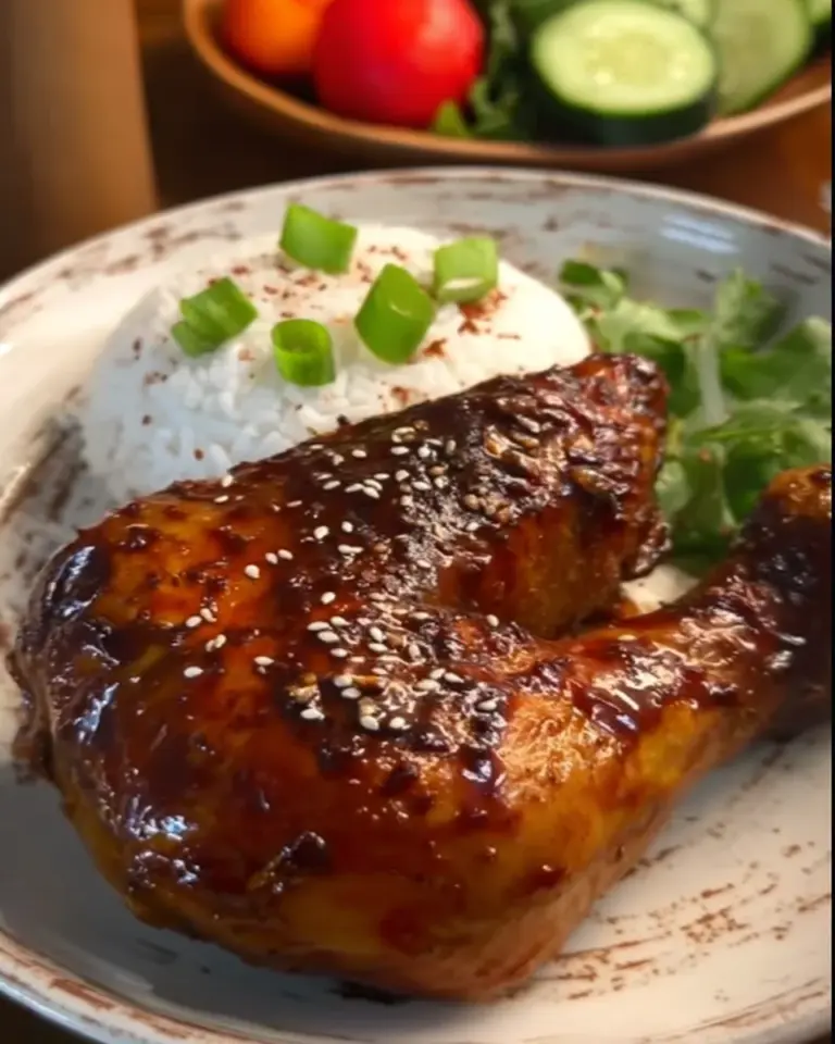 Oven Baked Honey Soy Glazed Chicken Leg
